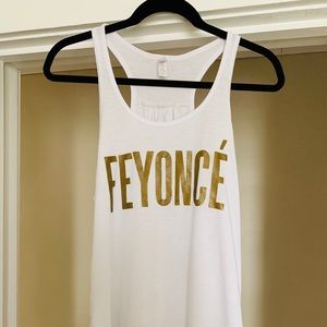 White “Feyonce” Wedding Bride Tank Top, M